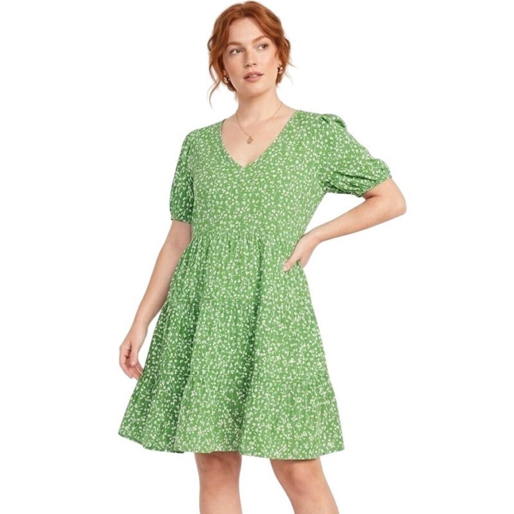 Floral Baby Doll Mini Dress Cottagecore Farmhouse Lightweight Plus Size XL